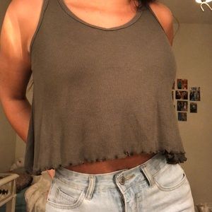 dark green crop cami top